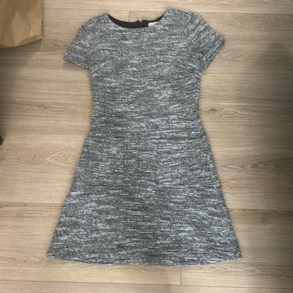 Women’s Loft Gray and White Knit Dress